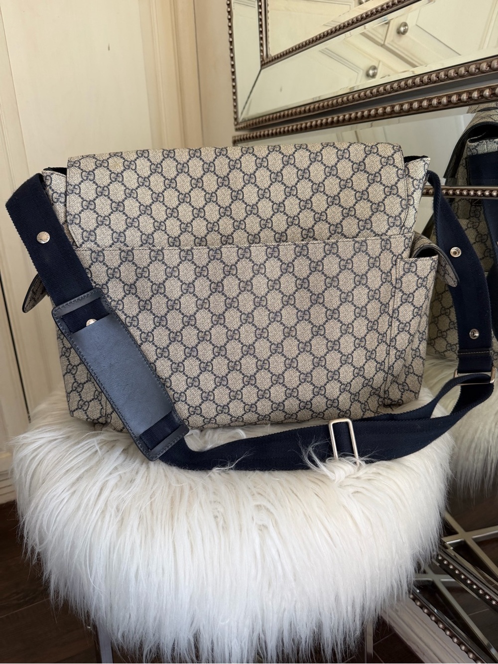 Gucci GG Monogram Diaper Messenger Bag 211131 + Changing Mat - Picture 2 of 16
